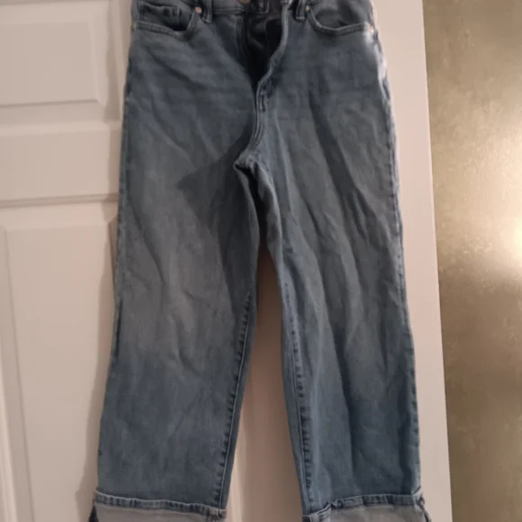 Scoop Blue Denim Jeans Capri 4 Cuffed Bottom - Picture 3 of 3